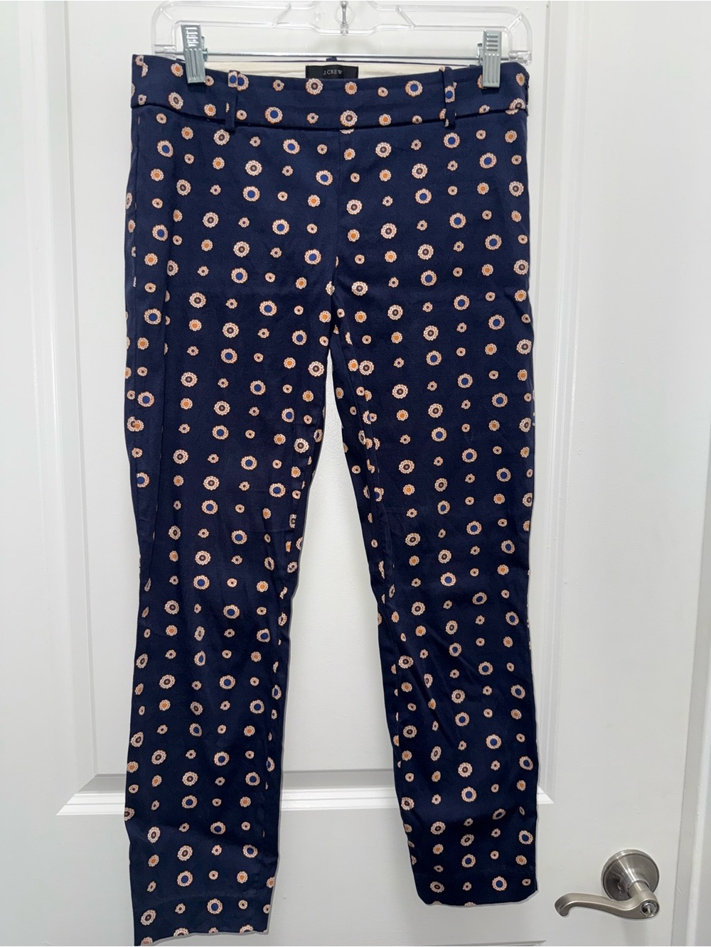 J.Crew Minnie Navy Floral Dot Slim Dress Pants